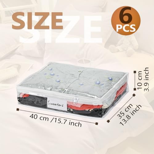 6 Pack Clear Clothes Storage Bags - Image 2