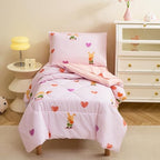 Caressma Pink Toddler Bedding Set Girls Seersucker Kids Comforter Set by Caressma