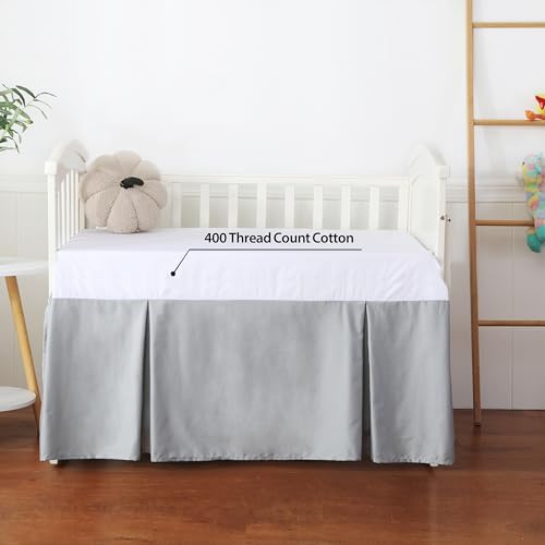 Crib Skirt Dust Ruffle, 100% Egyptian Cotton 400 Thread Count Soft Breathable - Image 4