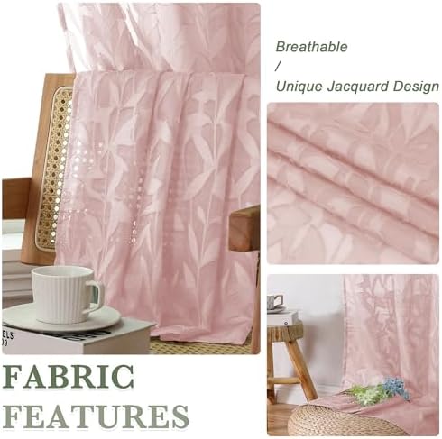 Lecloud Leia Blush Pink Sheer Curtains - Image 4