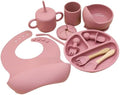 Silicone Baby Feeding Tray Dusty Pink Mealtime Plate by Unknown