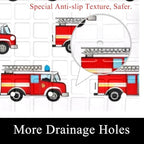 Shower Mat Non Slip, Fire Truck Pattern Anti Slip Bath Mat - Image 2