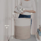 OrganiHaus Tall Cotton Rope Laundry Basket & Hamper, Blanket Storage 52L - Image 2