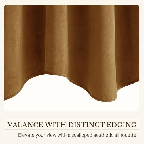 StangH Gold Brown Fall Decor Scalloped Valance 52x18 Inch, 1 Panel - Image 5
