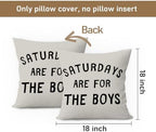 Boys Room Pillow Covers 18x18, Kids Bedroom Decor, Saturdays are - Image 7