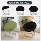 Velvet Stretch Saucer Chair Cover, Round Moon Chair Cover - Image 5