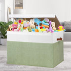 Large Toy Storage Box with Lid, Toy Chest Bin Boxes Basket with Dividers - Image 2