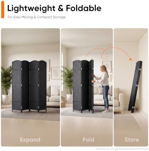 JOSTYLE Outdoor Privacy Screen 4-Panel Folding Room Divider Space Partition - Image 4