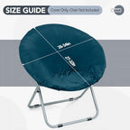 Velvet Stretch Saucer Chair Cover, Round Moon Chair Cover - Image 3