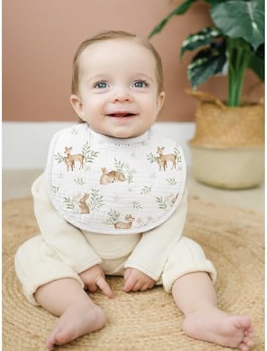 Konssy 8-Pack Muslin Baby Bibs, Adjustable Fit - Image 5