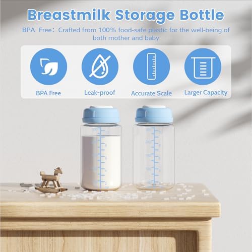 4 Pack 10oz Wide-mouth Breastmilk Storage Bottle - Image 4