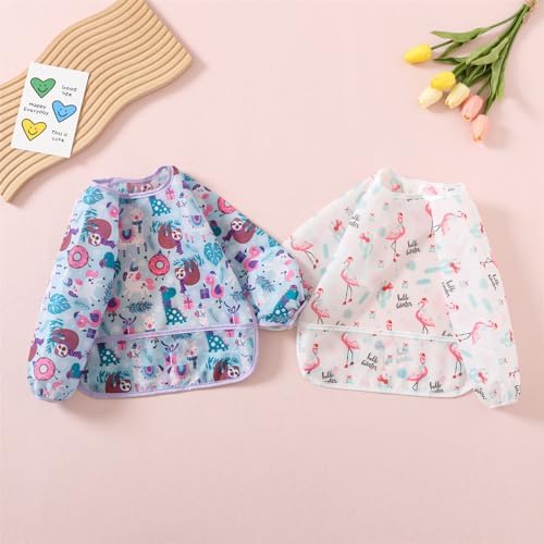 3 Pack Long Sleeve Bib, Baby Smock - Image 5
