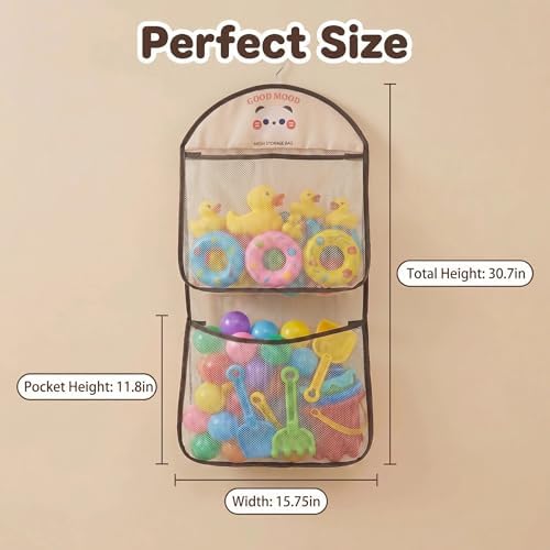Good Mood Toddler Bath Toy Organizer, Large Capacity Baby Bathtub Toy Storage - Image 5