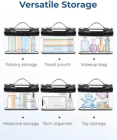 BAGSMART TSA Approved Toiletry Bag, 3 Pack Clear Makeup Cosmetic Bag Organizer - Image 5