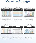 BAGSMART TSA Approved Toiletry Bag, 3 Pack Clear Makeup Cosmetic Bag Organizer - Image 5