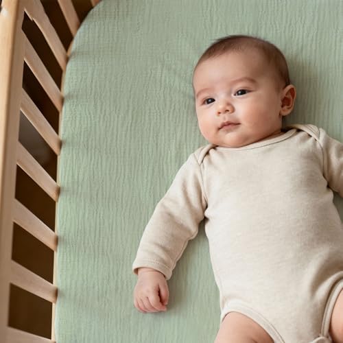 Muslin Bassinet Sheets 2 Pack, Universal Cotton Fitted Baby Mattress Sheet - Image 2