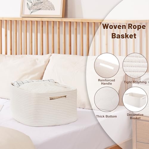 OIAHOMY Storage Basket for Shelves, Closet Cube Storage Bins Baskets for - Image 3