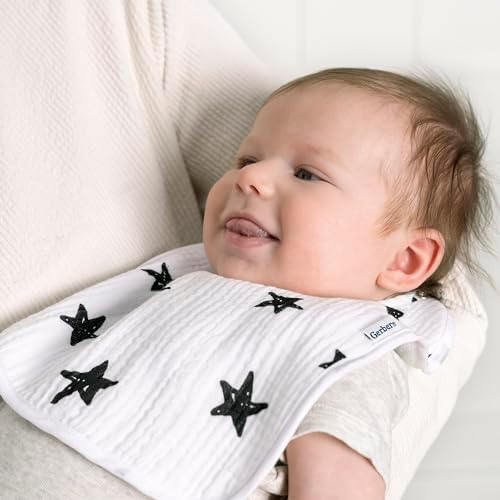 Gerber Baby Boys & Girls Muslin 8 Pack Drooling Bibs - Image 3