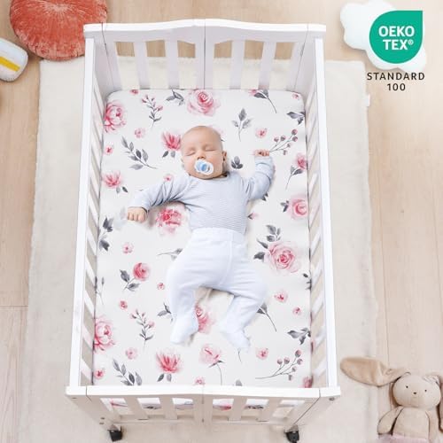 david's kids 3 Pack Mini Crib Sheets, Soft Breathable Premium Pack N Play Sheets - Image 2
