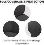 PureFit Stretch Couch Covers for Sofa 4 Seater Slipcovers Dark Gray - Image 3