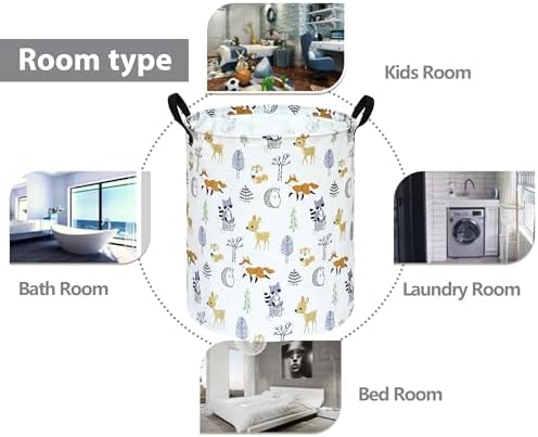 Round Laundry Basket Storage Bins Nursery Hamper Gift Baskets - Image 7