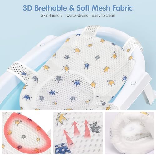 Colorlife Baby Bath Seat Support Net Infant Bathing Seat Support Mat, - Image 5