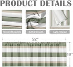 Emvency Valances for Windows, 2 Pack, 52x18 Inch, Sage Striped - Image 3