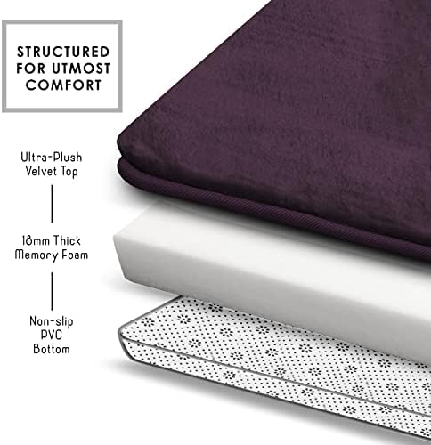 Clara Clark Bathroom Rugs, Velvet Memory Foam Bath Mat, Machine Washable Bath - Image 6