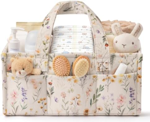Corduroy Baby Diaper Caddy Organizer by Unknown