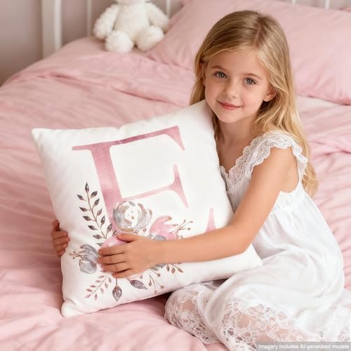 Pink Throw Pillow Covers Cute Alphabet Decorative Cushion Covers Square Letter - Image 7