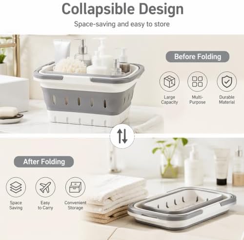 Handheld Foldable Bathroom Bath Storage Basket - Image 6