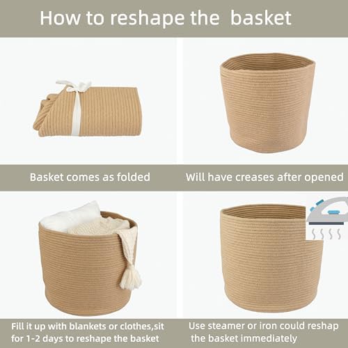 XUANGUO Jute Rope Basket For Girls Boys Kids 16”X14” - Image 7