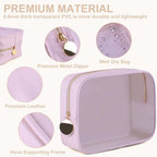 YOPCDJ 2PCS Clear Makeup Bag Set, Waterproof TPU Purse Organizer Pouches - Image 4