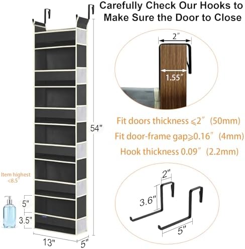 Over The Door Hanging Organizer 6-Shelves and 12 Side Pockets, Over The Door - Image 3