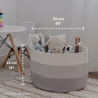 OrganiHaus Round Toy Basket & Blanket Basket, Cotton Rope 20x13" - Image 2