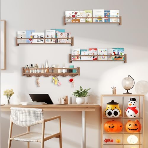 34Inch Nursery Book Shelves Wall Mounted, Floating Book Shelf - Image 2
