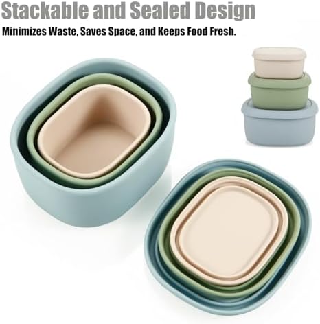 PandaEar 3 Pack Silicone Food Storage Containers - Image 5