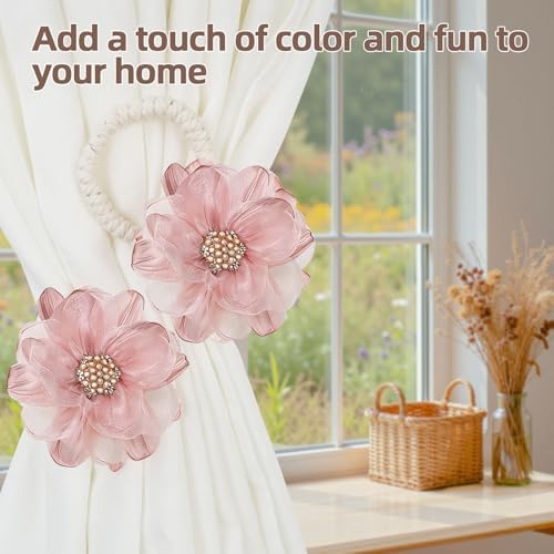 AULEEP Flower Curtain Holdbacks Tiebacks - Image 2