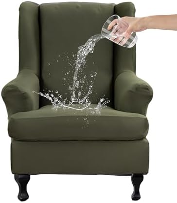 CRFATOP Wingback Chair Covers Wing Armchair Slipcovers by CRFATOP