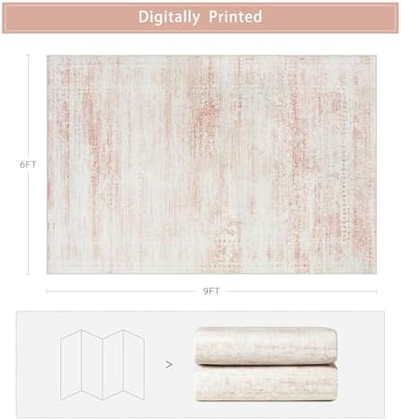Pink Washable Rugs 6x9 Area Rugs - Image 2