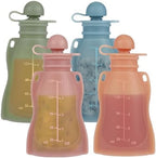 Eascrozn 4 Pack Silicone Reusable Baby Food Pouches by Eascrozn