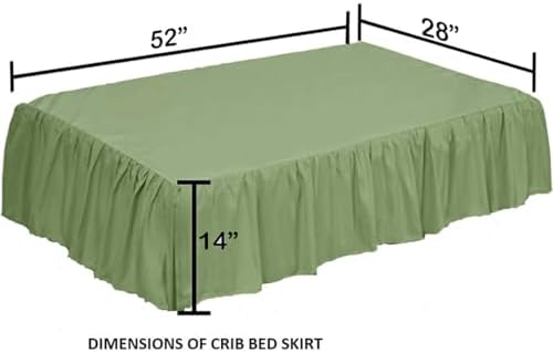 Crib Bed Skirt 28” x 52” with 14” Drop – Split Corners Dust Ruffle, Microfiber - Image 3