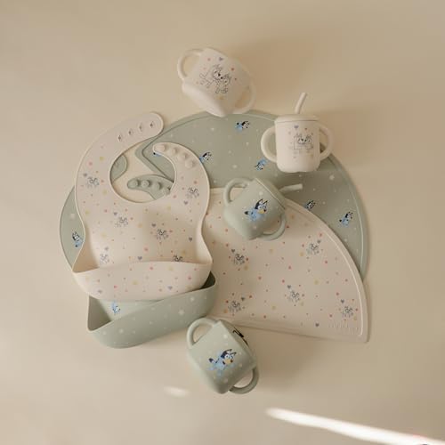 mushie x Bluey Silicone Baby Bib | Adjustable Fit - Image 5