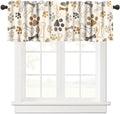 Dog Paw Print Valance Kids Curtains, Cute Animal Light Brown Rod Pocket Small by DDCBNS