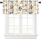 Dog Paw Print Valance Kids Curtains, Cute Animal Light Brown Rod Pocket Small by DDCBNS
