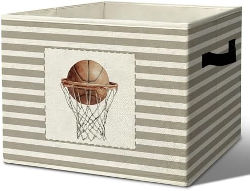 Rustic Basketball Hoop Storage Bins Boxes Handles by Unknown