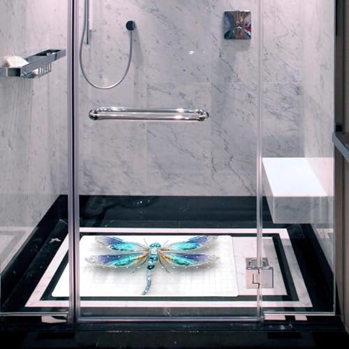 Shower Mat Non Slip, Dragonfly Gemstone Anti Slip Bath Mat - Image 6