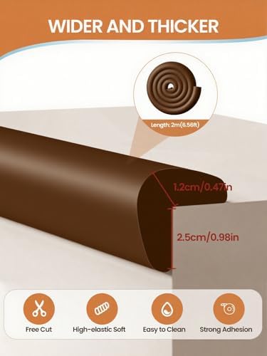 Baby Corner Protector Guards, 6.6FT 0.47'' Thick, Peel and Stick - Image 2