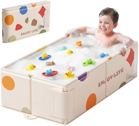 Collapsible Baby Bathtub for Newborn to Toddler, Foldable Toddler Bathtub by Unknown