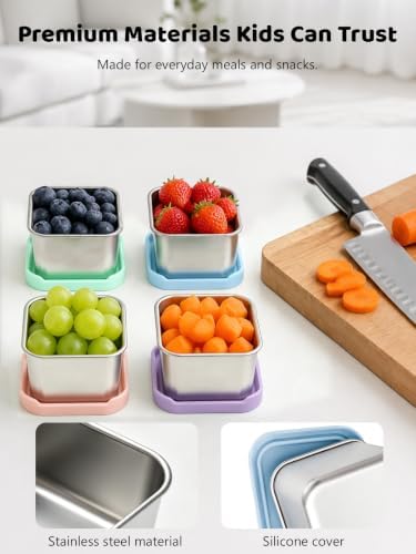 HTEVW 6 Pack Stainless Steel Snack Containers - Image 5